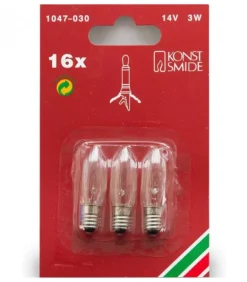 3 Ampoules De Rechange 14V, 3W Pour Chandelier De Noël 16 Lampes