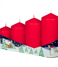4 Grosses Bougies De L'Avent 50 Mm, Hauteur 65/80/95/110