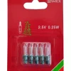 Ampoules De Rechange 2,5V - 0,25 W Pour Guirlande De Noël, Douille Verte