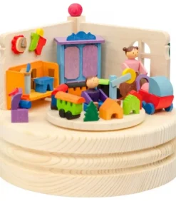 Boite A Musique En Bois, Maman Et Ses 2 Enfants