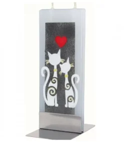 Bougie Décorative Motif Chats Et Coeur