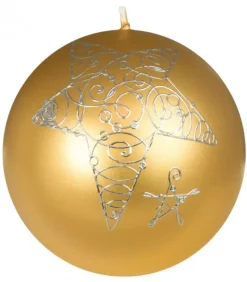 Bougie De Noël Boule Avec Etoile, 8 Cm