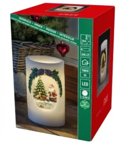 Bougie Led Père Noël Avec Petit Chien