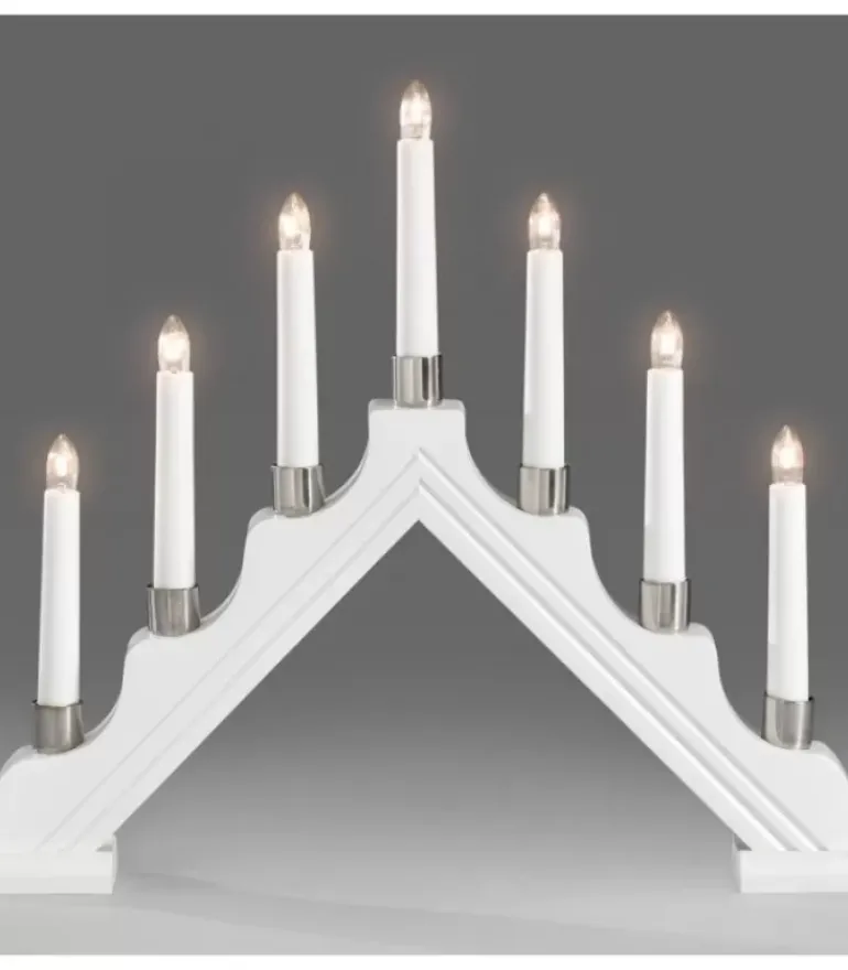 Chandelier À 7 Branches Electrique En Bois Blanc