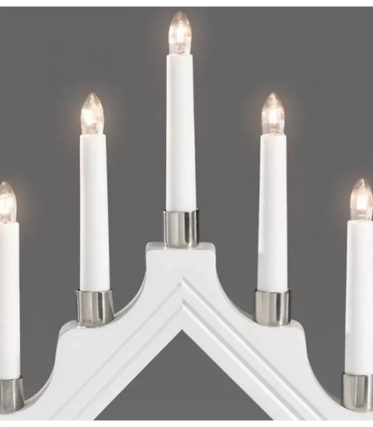 Chandelier À 7 Branches Electrique En Bois Blanc