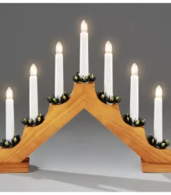 Chandelier De Noël 7 Branches Bois De Chene