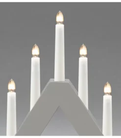 Chandelier En Bois Scandinave, Laque Gris Mat, 7 Ampoules