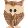 Chouette En Bois Cisele, Ecorce Et Erable, 7,5 Cm