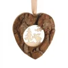 Coeur En Bois A Suspendre Motif Cisele Elan, 6 Cm