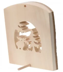 Déco Bois En Ecorce, Motif Elan Dans La Foret, 18 Cm