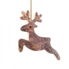 Déco De Noël, Cerf En Bois A Suspendre, 6 Cm