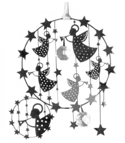 Déco Sapin De Noël Design A Suspendre, Anges Avec Etoiles