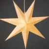 Etoile Lumineuse En Papier A Suspendre, 7 Branches, Blanche, 60 Cm