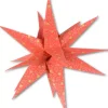 Etoile Lumineuse Rouge En Papier 3D, A Suspendre, 45 Cm