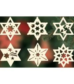 Etoiles En Bois, Déco Sapin De Noël, 6 Motifs Differents - N° 8
