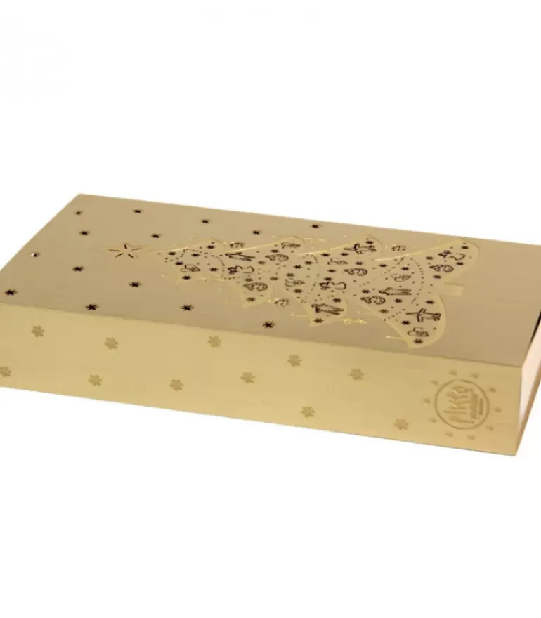 Etui Dore Motif Sapin De Noël Pour Boite D'Allumettes