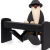 Figurine Musicien Jazz, Pianiste Avec Lunettes Noires