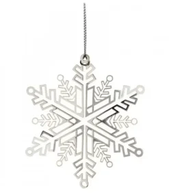 Flocon De Neige Design En Metal Couleur Argent A Accrocher