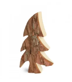 Grand Sapin En Bois, Forme Penchee, 30 Cm