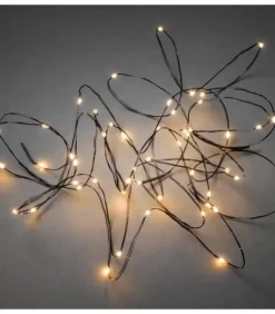 Guirlande Lumineuse Led Effet Gouttes, 50 Diodes Ambrees, Fil Noir