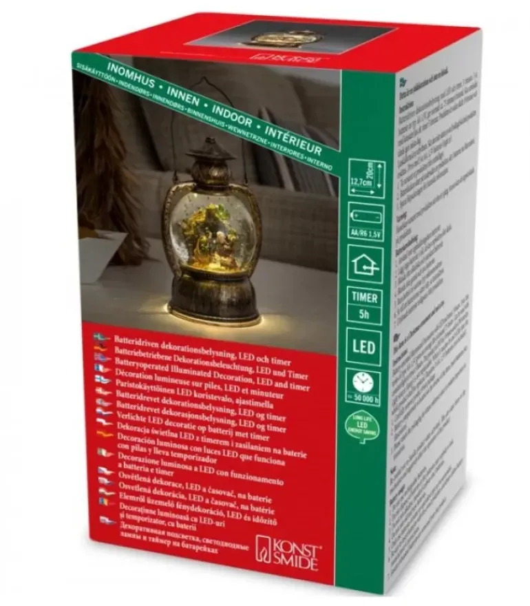 Lanterne À Neige, Crèche De Noël, 20 Cm