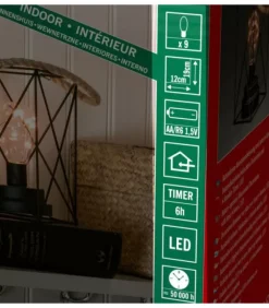 Lanterne Lumineuse A Led En Metal, Carree, 19 Cm