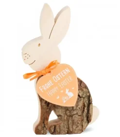 Lapin En Bois Assis, 11 Cm