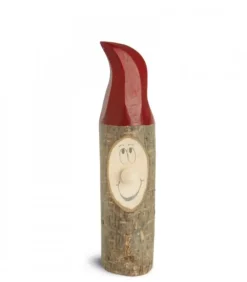 Lutin En Bois Père Noël Avec Bonnet Rouge Peint, 8,5 Cm