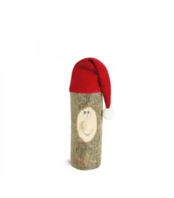 Lutin Père Noël En Bois Avec Bonnet Rouge, 6 Cm
