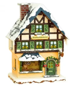 Maison Eclairee Pour Figurine De Noël Miniature Winterkinder, La Patisserie