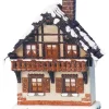 Maison Eclairee Pour Village De Noël Miniature Winterkinder, Maison Avec Balcon