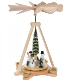 Manège De Noël En Bois Bonhommes De Neige