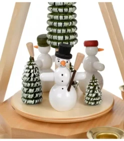 Manège De Noël En Bois Bonhommes De Neige