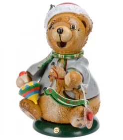 Ourson Brule-Encens Avec Cheval De Bois Et Toupie