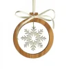 Pendentif En Bois D'Olivier Motif Cristal De Neige N°2