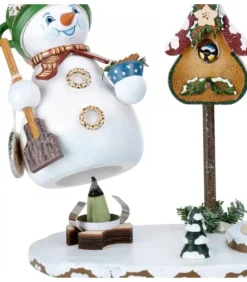 Personnage Porte Encens Bonhomme De Neige Avec Bougeoir