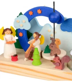 Petit Carrousel En Bois Anges Musiciens