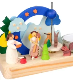 Petit Carrousel En Bois Anges Musiciens
