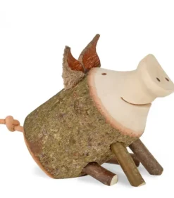Petit Cochon En Bois Assis, 3 Cm