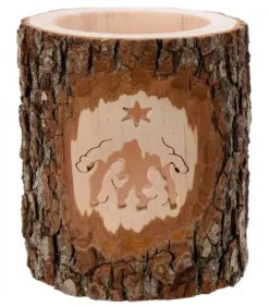 Photophore En Bois Cisele, Crèche De Noël Et Etoile