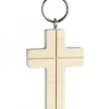 Porte-Clés Croix En Bois Avec Croix, 5 Cm