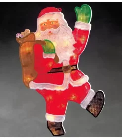 Père Noël Lumineux Qui Salue