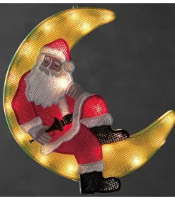 Père Noël Lumineux Sur La Lune