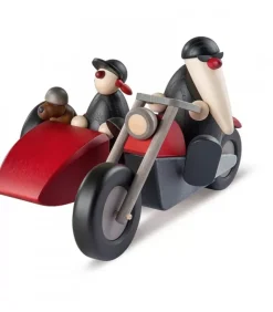 Père Noël Moderne En Side-Car Au Look Rocker