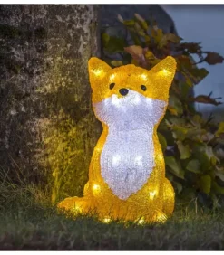 Renard Lumineux A Led En Acrylique, 27 Cm