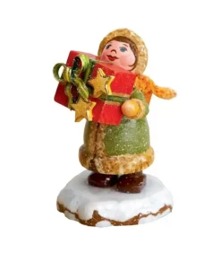 Village De Noël Miniature, Fillette Et Cadeaux
